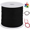 LEREATI 0.8mm Filo Nylon per Braccialetti, 100m Cordoncino per Braccialetti Coda di Topo Cordoncino Natalizio, Macrame Corda per Collane Perline Gioielli Fai da Te (Nero)