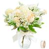 MOAMUN 4 Fiori Finti per Decorazioni con Seta, Mix Realistico Peonia Ortensia Fiori Finti Cimitero Da Esterno, Vari Fiori Artificiali per la di Matrimonio Tavolo Festa Nuziale Casa Ufficio(Bianco)