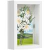 Anhow Cornice 3D Profonda, Cornice 10 x 15 cm Cornici per Foto con Pannello in Vetro Cornici per Quadri da Riempire Profonda 3 cm da appendere alla Parete o sulla Scrivania, Bianco