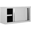 DJEKA Armadio da Cucina Mobile Ante Scorrevoli Mobile Cucina Dispensa ad Ante Scorrevoli in Acciaio Inox 90x40x50cm