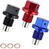 MYLERCT Tappo Scarico Olio Magnetico, 3 Pezzi Tappo Scarico Olio Motore Colorati, Tappo di Scarico Olio Universale con Anello di Tenuta, per Maggior Parte Delle Auto, Barche, Moto (M12 x 1,25)