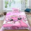 ROOMLOOV Set di biancheria da letto con stampa di cartoni animati 3D, decorazione rosa per la camera da letto delle ragazze, copripiumino stitch ragazze, copripiumino singolo 140x200 Copripiumino rosa
