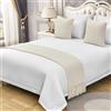 QRGMKL Tinta Unita Lavorato A Maglia Bed Runner Copriletto Diamond Bed Sciarpa Coperta di Lusso Biancheria da Letto Decor Divano Asciugamani per Camera da Letto e Hotel-Beige||240X60cm for 1.8m Bed