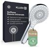 KLUDI-X3 Soffione doccia universale a risparmio idrico opzionale, doccino 3 getti (corpo, capelli, pelle), soffione facile da pulire Ø 11,7 cm, cromo