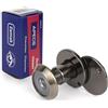 APECS, spioncino con protezione vista per porta 15-25mm foro - Ø14mm colore bronzo antico copertura spioncino modello 3014/15-25-AB
