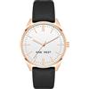 Nine West - Orologio da polso da donna, Nero/Oro Rosa