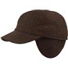 Hut Breiter Cappellino da baseball invernale da uomo, cappello da baseball con protezione per le orecchie pieghevole, in lana con design a spina di pesce e fodera trapuntata, verde, 60