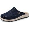 Fly Flot Ciabatta Donna Invernale in Ciniglia con Cuoricini, Sottopiede Antishock, Sandali, Blu, 36 EU