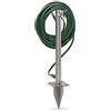 Relaxdays Fontana Portatubo, per Tubi 45 m, HxLxP: 66x29x15 cm, Colonnina da Giardino, Avvolgitubo, Puntale, Argentato