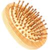 Styquenzer Spazzola massaggiante per cuoio capelluto, spazzola rotonda per capelli in legno senza manico in legno naturale bambù spazzola massaggiante portatile mini spazzola per capelli cuscino d'aria, spazzola