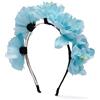 Nothing but Love Cerchietto per capelli da donna, in stile etnico, con fiori di peonia (blu, universale)