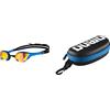 ARENA Cobra Ultra Swipe Mr, Occhialini Da Nuoto Giallo Rame E Blu & Goggle Case, Astuccio Per Occhialini Unisex Adulto, Nero (Black / White / Royal), Taglia Unica