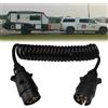 Techfection Cavo di Prolunga per Rimorchio Maschio a 7-7 Poli Spina da 3 Metri Cavo Rimorchio Adattatore a Spirale 7 Poli Cavo Adattatore per Rimorchio Cavo di Collegamento per Rimorchio Auto RV Caravan