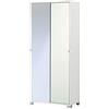 Sarmog Armadio2 Ante Scorrevoli, Armadio 2 ante, Armadio Salvaspazio, Armadio camera da letto, Armadio 2 ante con ripiani, 82x41x h190 cm (Specchio, Bianco Fiammato)
