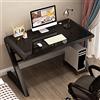 WYWL Scrivania per computer in vetro temperato, design moderno, struttura in metallo a forma di Z, ideale per casa, ufficio, studio e gioco