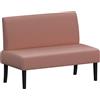 Yaheetech Divano a 2 Posti Moderno Divanetto da Salotto Senza Braccioli Sedia a Coste con Gambe in Legno per Soggiorno Ufficio 109,5 × 62 × 84,5 cm Rosa