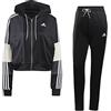adidas W Bold Block TS Set Sportivo, Nero, XL Donna