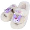 Roffatide Cinnamonroll Pantofole spesse Scivoli Cross Band Cozy Melody Pantofole Kuromi con punta aperta in peluche Pantofola peluche da interno per donna Men Bianco B 35-36