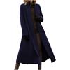 FGVFCS Giacche lunghe per le donne UK Trench cappotti di lana Plus Size Manica lunga Cappotti lunghi Elegante tinta unita Giacca invernale Termica Spessa Cappotto Donna Comodo Outwear, 01 blu., XL