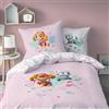 MTOnlinehandel Biancheria da letto 135 x 200 cm, flanella, in flanella, Paw Patrol Skye & Everest, morbida per autunno e inverno, 1 federa 80 x 80 cm + copripiumino 135 x 200 cm, 100% cotone, biancheria da letto da