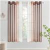Woaboy 2 Pezzi Tende Voile Semi Trasparenti con Occhielli Tende Verticali Sfumate Poliestere Moderne Eleganti per Finestra Soggiorno Camera da Letto Balcone 140x145cm Marrone Chiaro