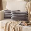 Yaertun 2 Pezzi Copricuscini Velluto Righe Super Morbido Peluche Peli artificiali di coniglio Fodere per Cuscino per la Decorazione Domestica Soggiorno Camera da Letto Divano Grigio 30x50 cm