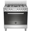 La Germania Cucina a gas con forno elettrico, N° 5 Fuochi, 80x50 cm, colore Inox, Serie Futura
