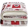 emmevi Coperta Plaid Sherpa Doppio Strato Morbida Matrimoniale Pile Vellutato Mod. TRAPUNTA AGNELLATA (B)