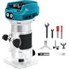 LIROPAU Fresa a batteria compatibile con batteria Makita da 18 V, 1300 W Rifilatore Fresatrice Verticale, Elettrica Fresatrice Palmare Rifilatore, con 6 velocità, taglialegna a batteria (senza batteria)