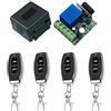 QIACHIP 433Mhz DC 5V 6V 12V 24V 60V 1CH Wireless telecomando interruttore RF modulo ricevitore relè con 4 trasmettitori, per luci ON/OFF, porta del cancello aperto