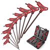 GETLITOOL Set 9PZ Chiave Esagonale Torx a T in Acciaio S2 T10-T50 con Valigetta 9X Chiavi a Brugola con Impugnatura Ergonomica Testa Stella Braccio Lungo per Riparazione DIY - Rosso