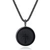 COAI Collana in Acciaio Inox con Pendente Croce in Ossidiana