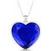 PAVEL´S Collana da donna motivo "cuore dell'oceano", con zirconi blu, in argento 925 rodiato, regalo da donna, con confezione regalo di alta qualità