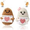 Plstod 2 Pezzo Positive Potato, Mini Patata Positiva, Patata Motivazionale, Patata Positiva Divertente, Peluche Positive Potato con Carta Ispiratrice per Amica Regalo di Festa di Compleanno