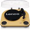 Lenco 810058 giradischi ls-40wd con altoparlanti integrati | lettore di registrazione semi-automatico con aux, rca | legno