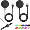 Dewfigs ㅤ 2 Pezzi Caricabatterie Compatibile con Garmin USB Portatile per Garmin Fenix 7/6/5, Vivoactive 3/4, Forerunner 45/55/245/945, Venu 2, +10 Tappi in Silicone, Cavo di Ricarica Rapida 100cm