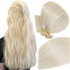 Easyouth Extension Cheratina Capelli Veri Biondo Cheratina per Extension Capelli Remy Biondo Platino U Tip Extension Capelli Umani Lisci 35 cm 50g 50 Ciocche #60