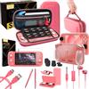 Orzly Kit Accessori per Nintendo Switch Lite - Include: Custodia e Pellicola Protettiva Switch Lite, Grip Case Cover, Cavo USB, Cuffie, e Altri Accessori Switch Lite [Corallo]