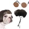 YSJCHEBS 1 Parrucca per Animali Domestici E 1 Occhiale per Animali Domestici, Articoli per Animali Domestici, Accessori per Animali Domestici, Costumi per Feste per Animali Domestici