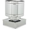 ALLINOX Comignolo Antivento Base Quadra Acciaio INOX AISI 304 Terminale A Botte Antipioggia Per Camino (32x32)