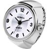 OIDEA Orologio ad anello da uomo e donna: digitale bianco elastico cinturino al quarzo analogico con lega bianca digitale anello orologio regalo per amici e familiari, cinghia