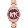 Michael Kors Orologio MK7382 Collezione Janelle da Donna, Oro Rosa E Bordeaux, Glam