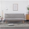 EVERGREENWEB MATERASSI & BEDS EVERGREENWEB - Divano Clic Clac trasformabile in materasso |Divano Letto 3 posti Stile Scandinavo Design moderno | Divanoletto imbottito con piedini a scomparsa e piedi in Legno | Click Velvet Grigio