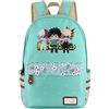 Roffatide Anime My Hero Academia Zaino in tela a pois Zaino verde Zaino stampata Borsa Book