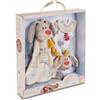 NICI MyFirstNICI 48678 - Set di Asciugamani e sonaglio, con Coniglietto, Motivo: Angelo Custode, in Confezione Regalo, 32 x 30 x 6,3 cm, Beige
