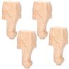 Wifehelper 4 pz Gambe Gambe Divano intagliato Piede da Tavolo Mobili Piedi in Stile Europeo Scultura in Legno Angolo Applique Home Mobili Decor (15 x 6 cm)