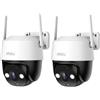 Imou Kit Telecamera Wi-Fi Esterno 2K Visione Notturna a Colori, Telecamera WiFi 360° 3MP, IP66, Tracciamento Intelligente, Rilevamento Umano con Faretto e Sirena, Audio Bidirezionale, 2,4Ghz Pack 2