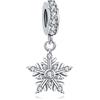 Annmors Jewelry Snowflake Dangle Charm 925 Sterling Silver for Woman Girl Beads Gifts for Women European Bracelet&Necklace T554-4
