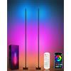 Miortior Lampade da Terra LED 2 Pezzi, Piantana Lampada da Terra Funziona con Bluetooth, Sincronizzazione Musicale, 16 Milioni di Colori per Soggiorno, Camere da Letto, Sale Giochi