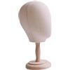 Generic Modello di Testa di Manichino con Base in Legno Espositore per Cappello per Occhiali, testa di lino